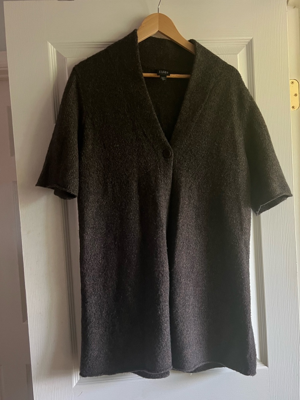 Eileen Fisher Dark Charcoal Knit Cardigan